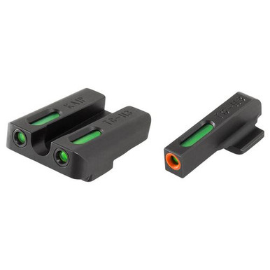 Truglo TG13KA1PC Brite-Site TFX Pro Day/Night Sights Kahr Pistols Tritium/Fiber Optic Green w/Orange Outline Front U-Notch Green Rear Black