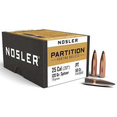 Nosler 35643 Partition 25 Caliber .257 120 GR Spitzer 50 Box