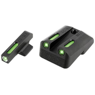 Truglo TG13NV1A Brite-Site TFX Day/Night Sights 1911 Pistol with Novak 260-450 Tritium/Fiber Optic Green w/White Outline Front Green Rear Black