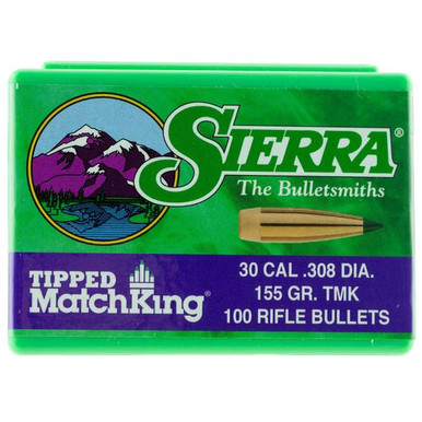 Sierra 7755 Tipped MatchKing 30 Caliber .308 155 GR Tipped MatchKing 100 Box