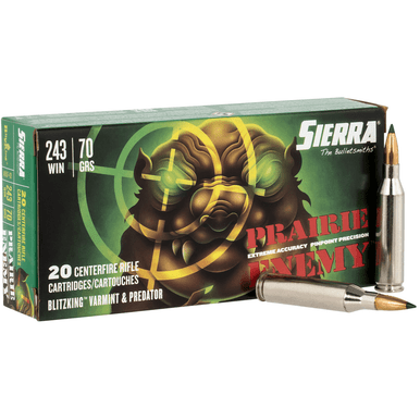 Sierra A150702 Prairie Enemy 243 Win 70 gr 3450 fps Sierra BlitzKing 20 Bx