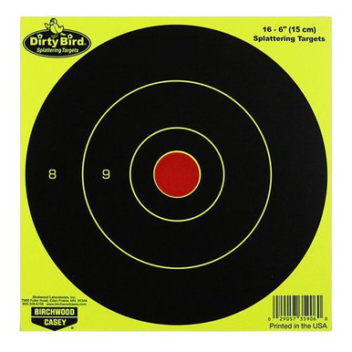 Birchwood Casey 35906 Dirty Bird  Hanging Paper Bullseye Black/Yellow/Red 16 Pack