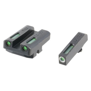 Truglo TG13WA3A Brite-Site TFX Day/Night Sights Walther CCP Tritium/Fiber Optic Green w/White Outline Front Green Rear Black