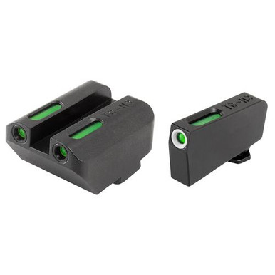 Truglo TG13GL5A TFX  fits Glock 20,21,25,28-32,37,40-41 3 Dot Green Tritium w/White Outline Front Green Rear Black