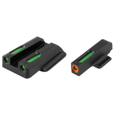 Truglo TG13RS2PC Brite-Site TFX Pro Day/Night Sights Ruger LC9/LC9s/LC380 Tritium/Fiber Optic Green w/Orange Outline Front U-Notch Green Rear Black