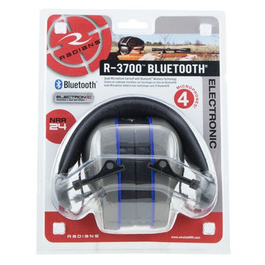 Radians R3700 R-3700 Bluetooth Electronic Earmuff with Quad Microphones 24 dB Black/Gray