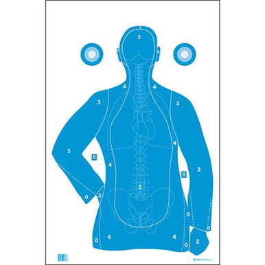 ACTION TARGET INC FB21EANTAV2100 B-21E Qualification Target Hanging Paper Silhouette/Vitals White/Blue 100