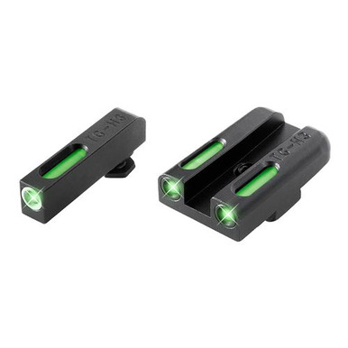 Truglo TG13GL3A Brite-Site TFX Day/Night Sights Compatible with Glock 42/43 Tritium/Fiber Optic Green w/White Outline Front Green Rear Black