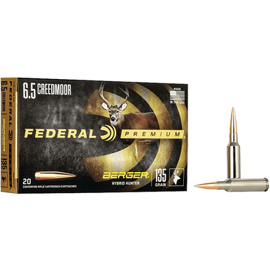 Federal P65CRDBCH1 Premium 6.5 Creedmoor 135 gr Berger Hybrid Hunter 20 Per Box