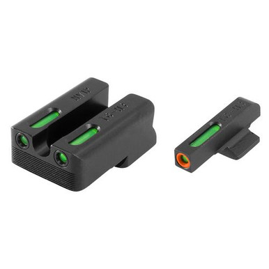 Truglo TG13NV1PC Brite-Site TFX Pro Day/Night Sights 1911 with Novak 260-450 Tritium/Fiber Optic Green w/Orange Outline Front U-Notch Green Rear Black
