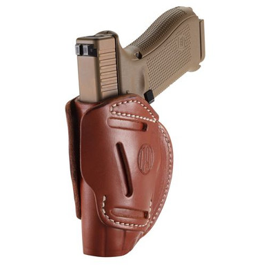 1791 Gunleather 3WH5CBRA 3 Way  Brown Leather OWB fits Glock 17/HK VP9/S&amp;W M&amp;P9/Sprgfld XD9 Ambidextrous Hand