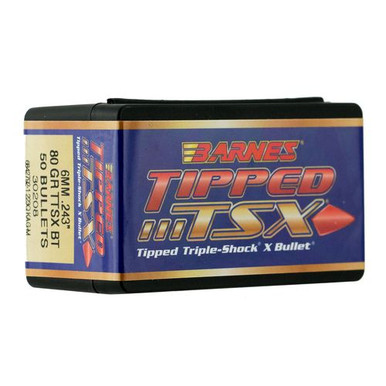 Barnes Bullets 30208 Tipped TSX6mm .243 80 GR TTSX Boat Tail 50 Box