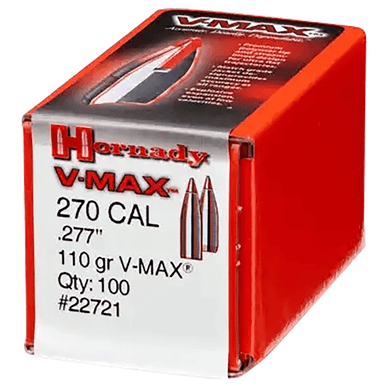 Hornady 22721 V-Max  with Cannelure 6.8mm .277 110 gr V-Max 100