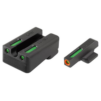 Truglo TG13KM1PC Brite-Site TFX Pro Day/Night Sights Kimber Tritium/Fiber Optic Green  w/Orange Outline Front U-Notch Green Rear Black
