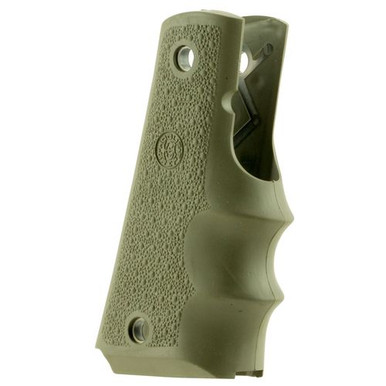 Hogue 45001 Rubber Grip with Finger Grooves 1911 Government Textured OD Green