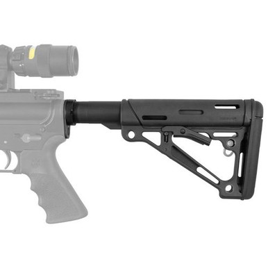 Hogue 15045 OverMolded Collapsible Buttstock AR-15 Mil-Spec Rubber Black