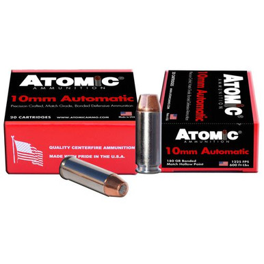 Atomic 00457 Pistol  10mm Auto 180 gr Bonded Match Hollow Point 20 Bx/ 10 Cs