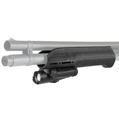 ADAPTIVE TACTICAL AT02900 EX Performance Forend with 300 Lumen Flashlight, Black Polymer, Concealed 2" Picatinny, Fits Remington 870/1100/11-87