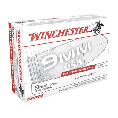 Winchester Ammo USA 9mm Luger 115 gr Full Metal Jacket - USA9W