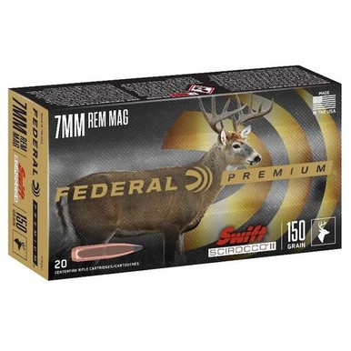 Federal P7RSS1 Premium 7mm Rem Mag 150 gr Swift Scirocco II 20 Per Box