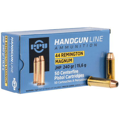 PPU Handgun 44 Rem Mag 240 gr Jacket Hollow Point 50 Per Box