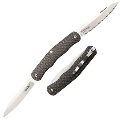 Cold Steel CS54VPN Lucky 2.63" Folding Plain/Serrated S35VN SS Blade/Black Carbon Fiber Handle Includes Pocket Clip