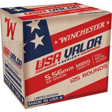 Winchester USA Valor Brass 5.56 NATO 62Gr 125Rd Box USA855125