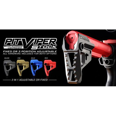 Strike STRIKEPITRED Pit Viper Stock  Red Aluminum AR Platforms