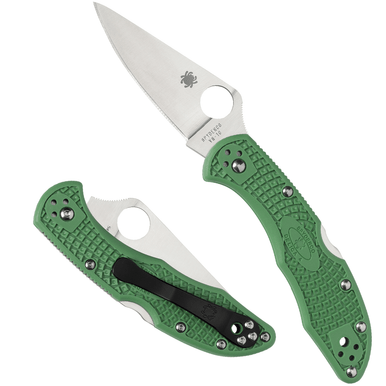 Spyderco C11FPGR Delica 4 Lightweight 2.88" Folding Drop Point Plain VG-10 Stainless Steel Blade/FRN Green Handle