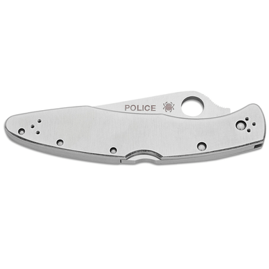 Spyderco C07S Police  4.13" Folding Spear Point Serrated VG-10 Stainless Steel Blade/Stainless Steel Handle