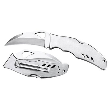 Spyderco BY07P Crossbill  3.50" Folding Hawkbill Plain 8Cr13MoV SS Blade/ Stainless Handle