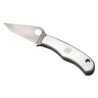 Spyderco C133P Bug  1.31" Folding Drop Point Plain 3Cr13 Stainless Steel Blade/Stainless Handle
