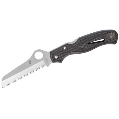 Spyderco C89SBK Atlantic Salt Lightweight 3.69" Folding Sheepsfoot Serrated H1 Steel Blade/FRN Black Handle