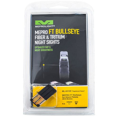 Meprolight USA 631053408 FT Bullseye Front Sight Fixed Tritium Red Black Frame for Most Glock MOS