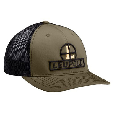Leupold 170585 Reticle Flatbill Hat Green Loden/Black Adjustable Snapback OSFA Full-Structured