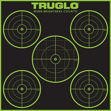 Truglo TG-11A12 Tru-See  Self-Adhesive Paper 5-Bullseye Black/Green 12 Per Pkg