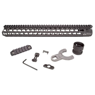 BCM KMRA15556BK KMR Alpha Handguard 15" L Aluminum with Black Anodized Finish & KeyMod Slots for AR-15
