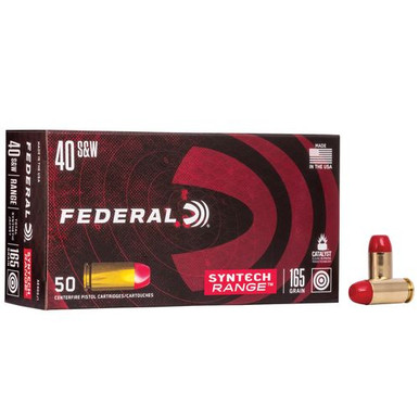 Federal AE40SJ1 American Eagle  40 S&W 165 gr Total Syntech Jacket Flat Nose (TSJFN) 50 Bx/ 10 Cs