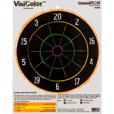 Champion Targets 45825 VisiColor  Dart Board Hanging Paper Target 11" x 14"