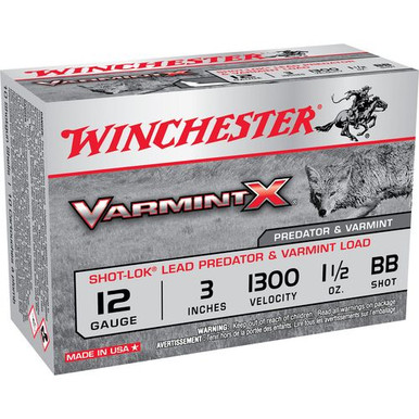 Winchester Ammo X123VBB Varmint X Shot-Lok 12 Gauge 3" 1 1/2 oz BB Shot 10 Bx/ 10 Cs