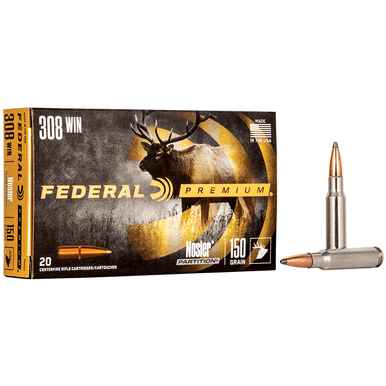 Federal P308S Premium  308 Win 150 gr Nosler Partition (NP) 20 Bx/ 10 Cs