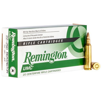 Remington Ammunition 23813 UMC  22-250 Rem 50 gr Jacketed Hollow Point (JHP) 20 Bx