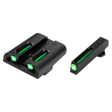 TruGlo TG-131ST1 TFO  Square Tritium/Fiber Optic Green Front/U-Notch Green Rear Nitride Fortress Frame for Sig P-Series with #8 Front & Rear