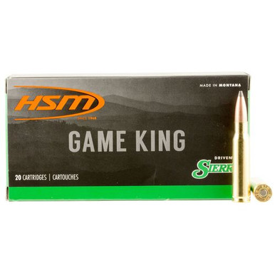 HSM 30842N Game King  308 Win 165 gr Sierra GameKing Spitzer Boat-Tail 20 Bx/ 25 Cs