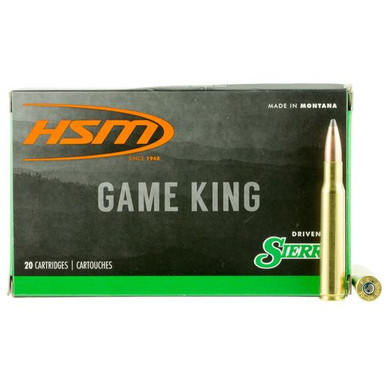 HSM 30843N Game King  308 Win 180 gr Sierra GameKing Spitzer Boat-Tail 20 Bx/ 25 Cs