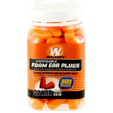 Walker's GWPFP50PK Foam Ear Plugs  33 dB Orange 100 Count (50 Pair)