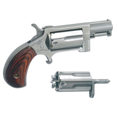 North American Arms SWC Sidewinder  22 LR,22 Mag 5rd 1.50" Stainless Steel Rosewood Birdshead Grip