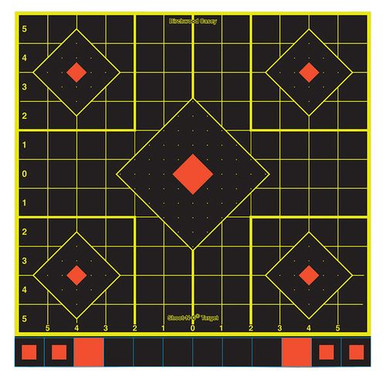 Birchwood Casey 34214 Shoot-N-C Sight-In Self-Adhesive Paper 5-Diamond Multi Color 12 Per Pkg