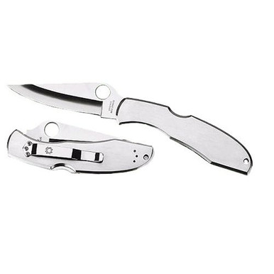 Spyderco C10P Endura II  3.88" Folding Drop Point Plain VG-10 Stainless Steel Blade/Stainless Handle 2