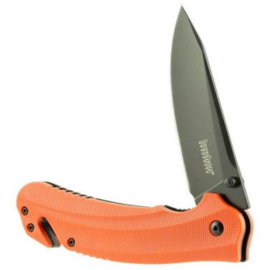 Kershaw 8650 Barricade  3.50" Folding Drop Point Plain Black Oxide 8Cr13MoV SS Blade FRN Orange Handle